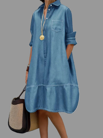 VESTIDO CAMISERO TRAPECIO VAQUERO 2 CLRS