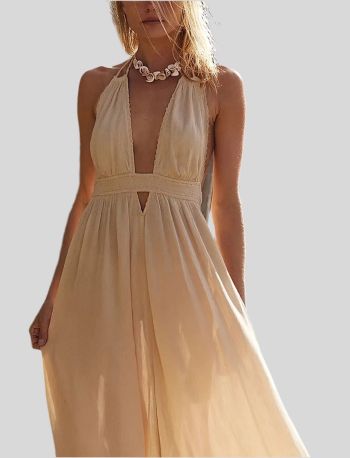 VESTIDO LARGO DE VERANO HALTER 6 CLRS