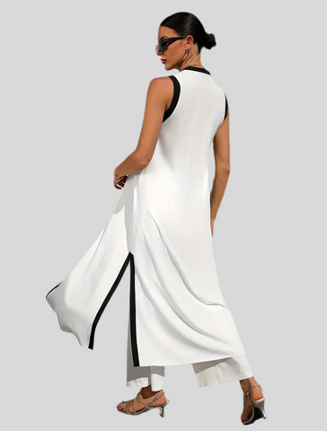 CONJUNTO DE CHALECO LARGO Y PANTALÓN