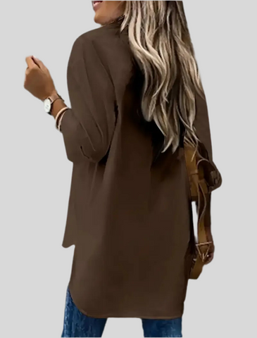 CAMISA OVERSIZE CON BOLSILLOS 6 CLRS