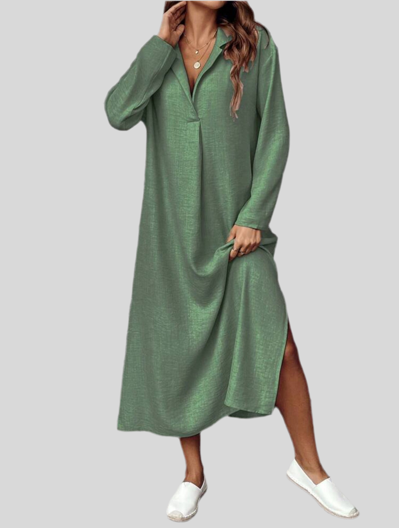 VESTIDO TÚNICA CON ESCOTE 5 CLRS