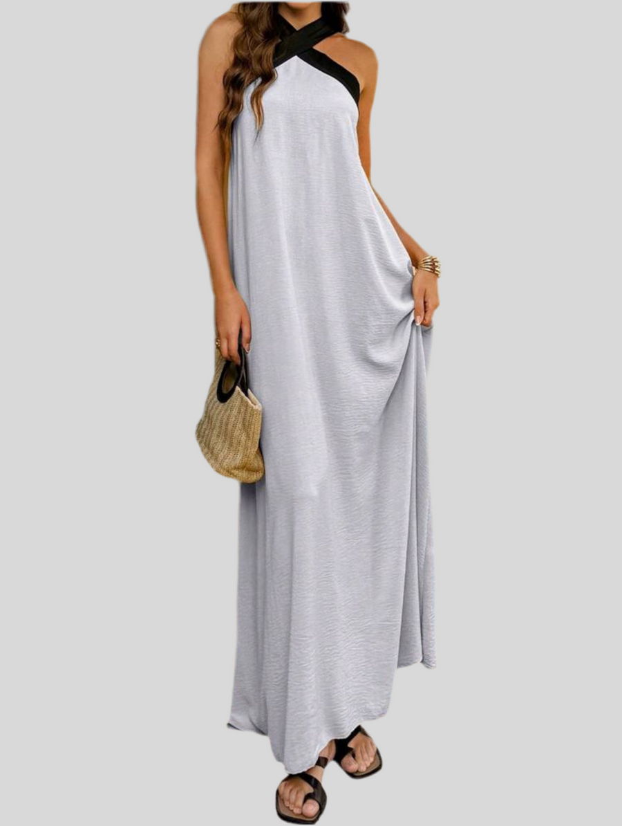 VESTIDO LARGO EN CONTRASTE 7 CLRS