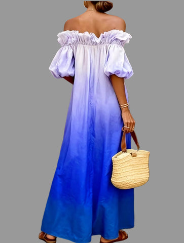 VESTIDO DEGRADEE LARGO HOMBROS 5 CLRS