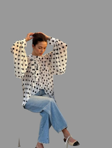 CAMISA LUNARES DE GASA AMPLIAS MANGAS 6 CLRS