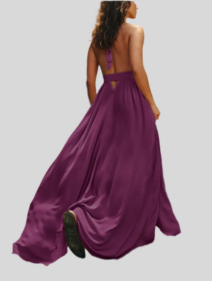 VESTIDO LARGO DE VERANO HALTER 6 CLRS