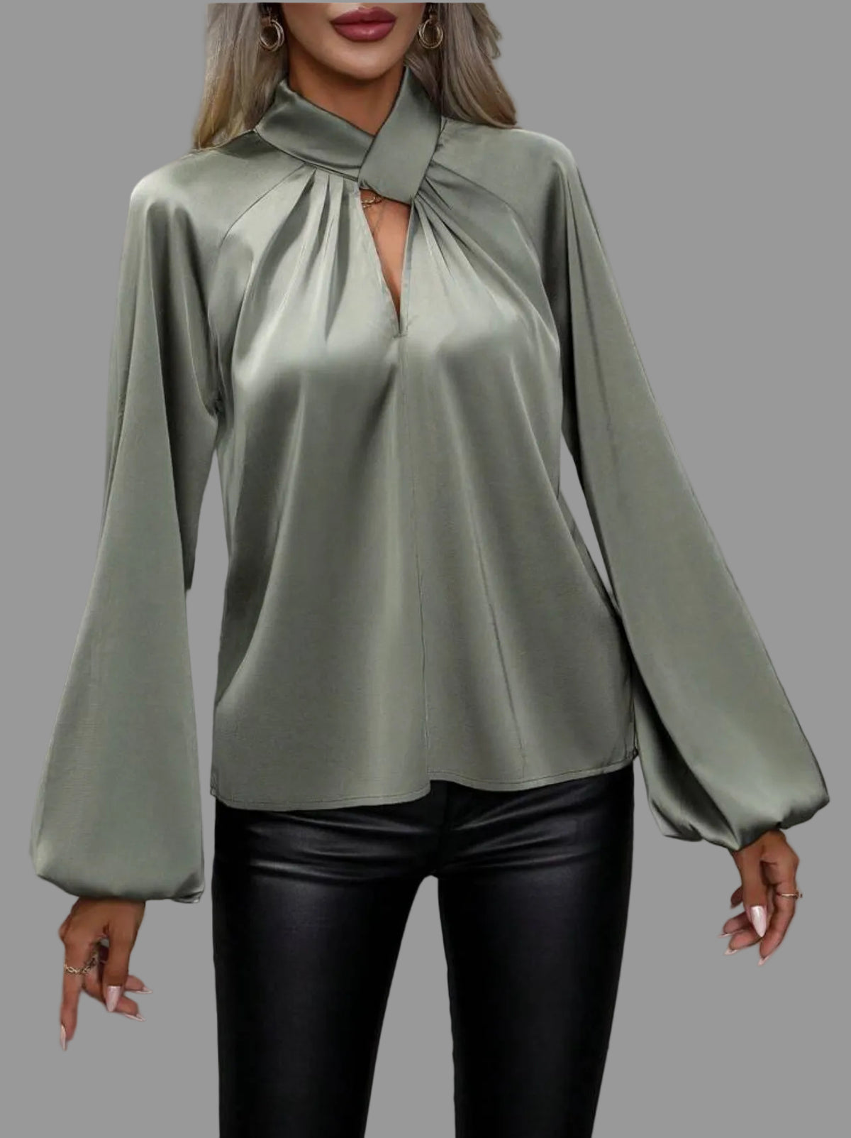 CAMISA DE SATÉN CON NUDO 8 CLRS