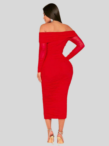 VESTIDO ELÁSTICO DRAPEADO 12 CLRS