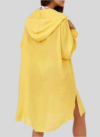 VESTIDO BLUSÓN DE PLAYA CON CAPUCHA 6 CLRS
