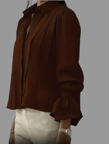 CAMISA TABLEADA CON PUÑOS FRUNCIDOS 8 CLRS