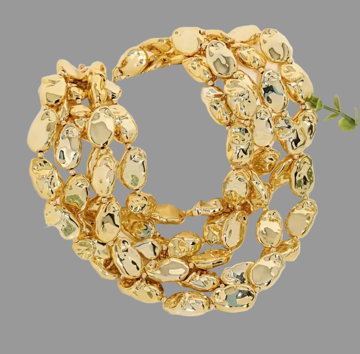 GARGANTILLA DE CUENTAS PLANAS 6 VUELTAS