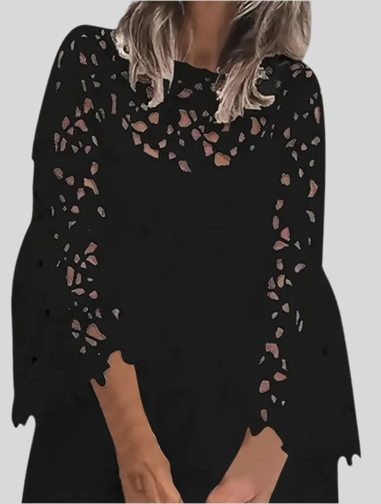 VESTIDO DE GUIPUR MANGAS VOLANTE 2 CLRS