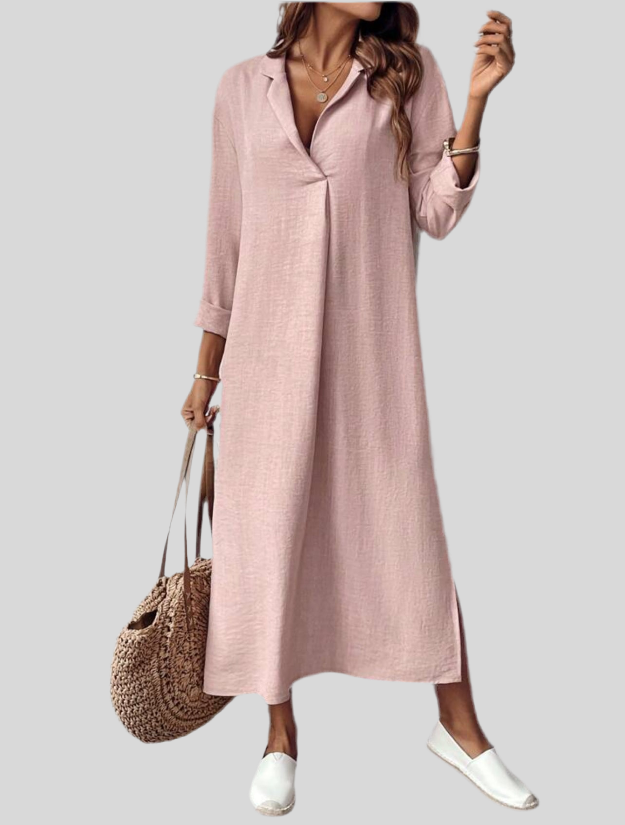 VESTIDO TÚNICA CON ESCOTE 5 CLRS