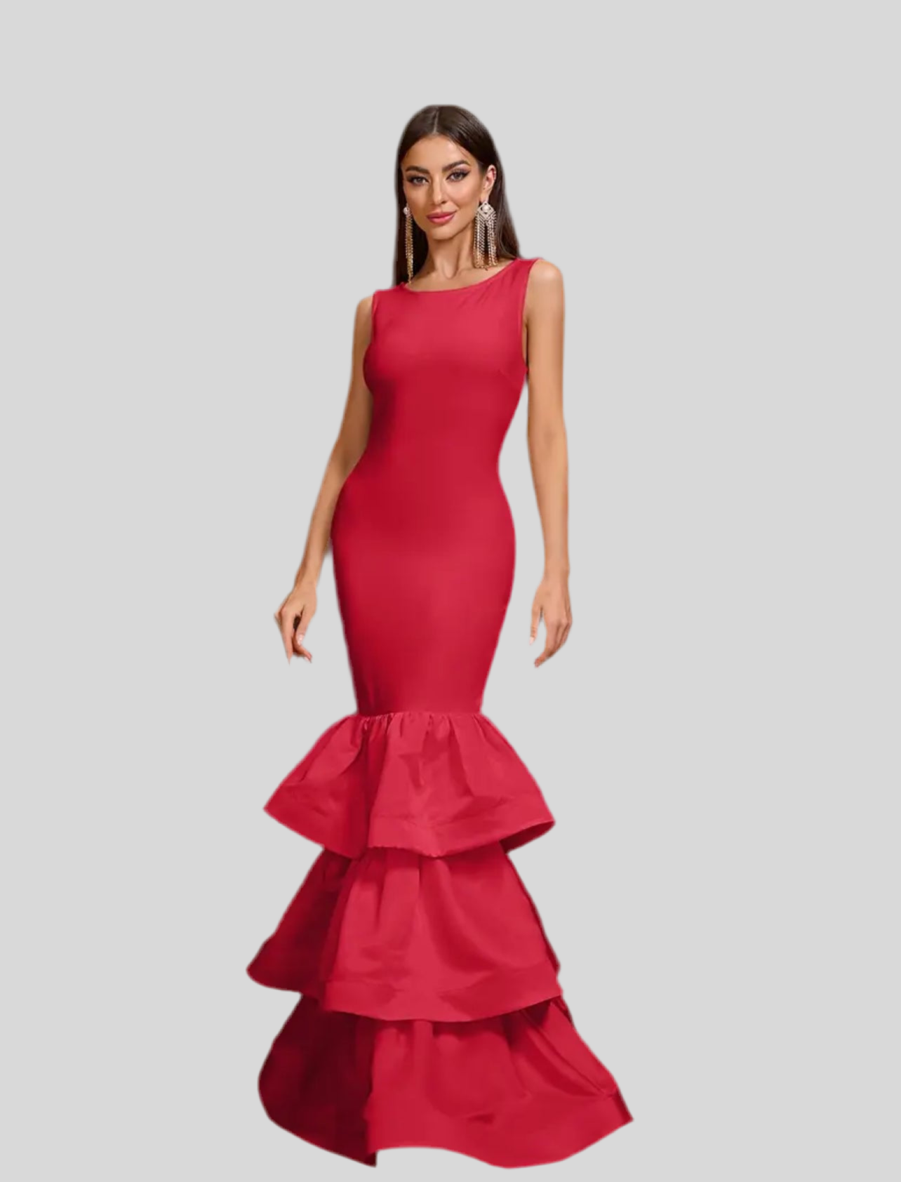 VESTIDO LARGO VOLANTES 3 COLORES