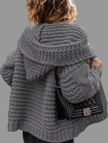 CHAQUETA CROP PUNTO CON CAPUCHA 7 CRS