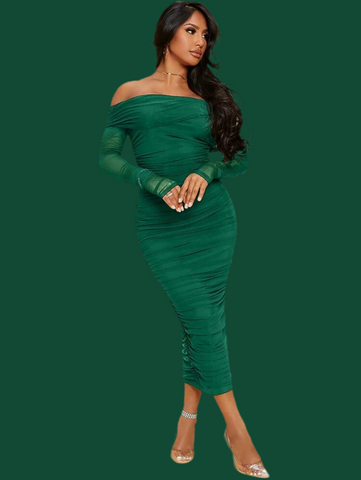 VESTIDO ELÁSTICO DRAPEADO 12 CLRS