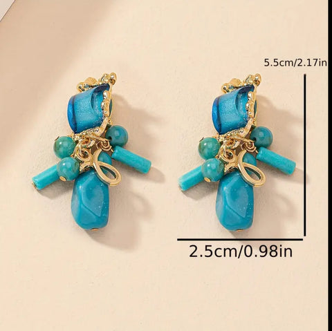PENDIENTES PIEDRAS COLGANTE MINI 3 CLRS