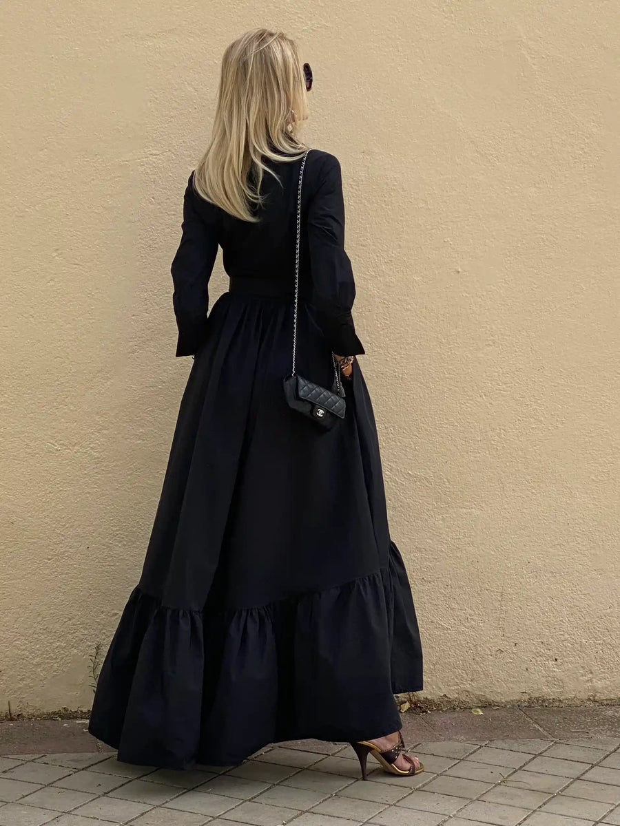 Long shirt dress LAZO in taffeta