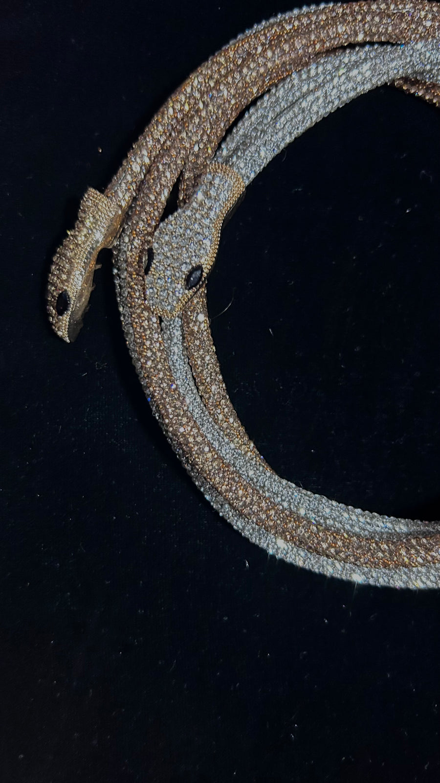 Wraparound double choker with snake crystals