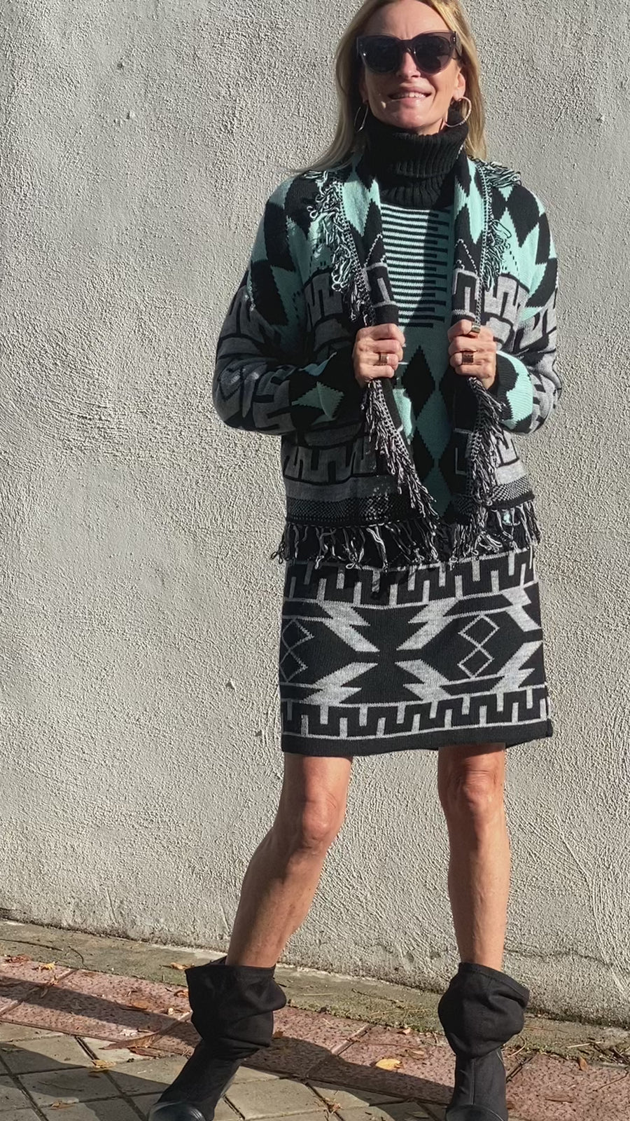 Knit dress and jacket set