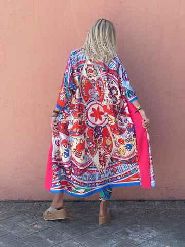 Kimono NEW YORK CIRQUE ROJO EDICION LIMITADA The Thannac Silk Collection