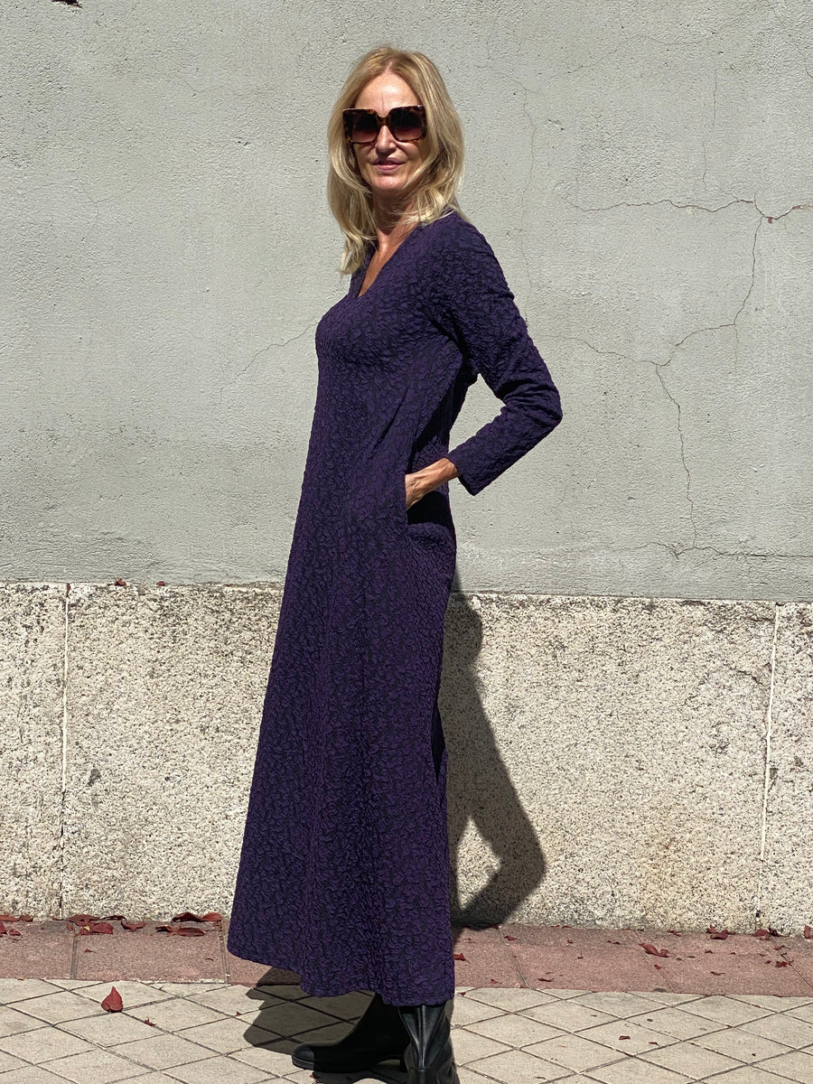 Vestido largo TESS escote en uve