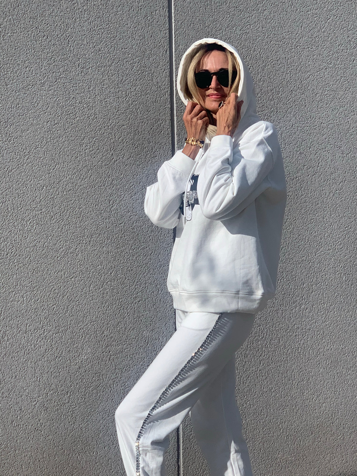 Conjunto de algodón con brillantes estilo chandal