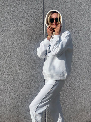 Conjunto de algodón con brillantes estilo chandal