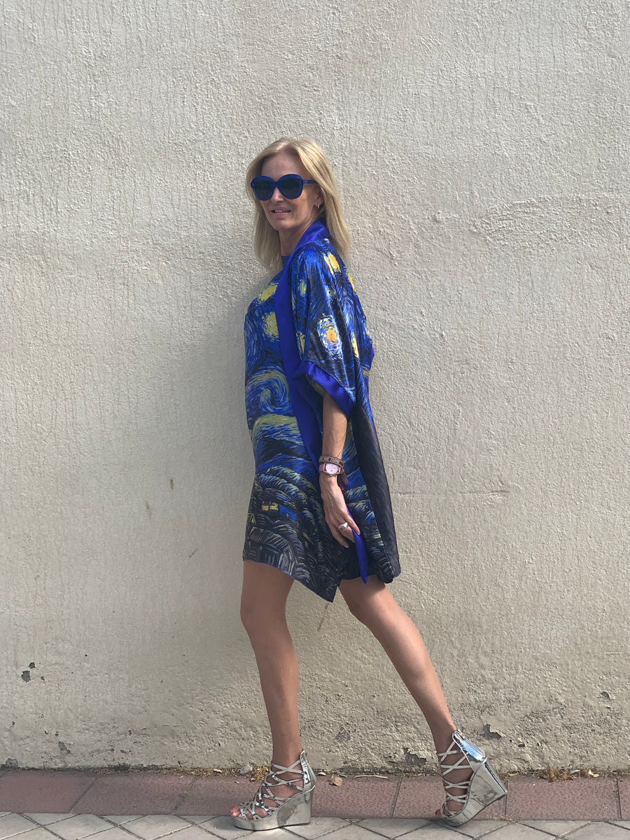LIMITED EDITION silk kaftan and kimono set ALMA 