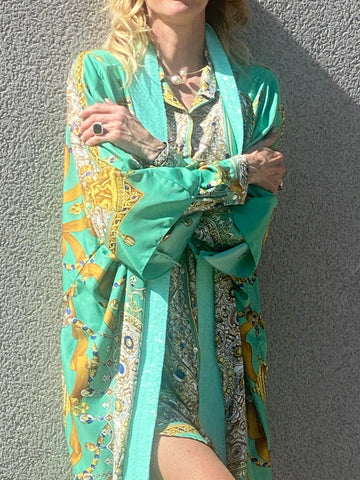 Kimono NEW YORK BRERA VERDE EDICIÓN LIMITADA The Thannac Silk Collection