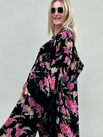 Kimono TASHA espectacular de terciopelo flocado