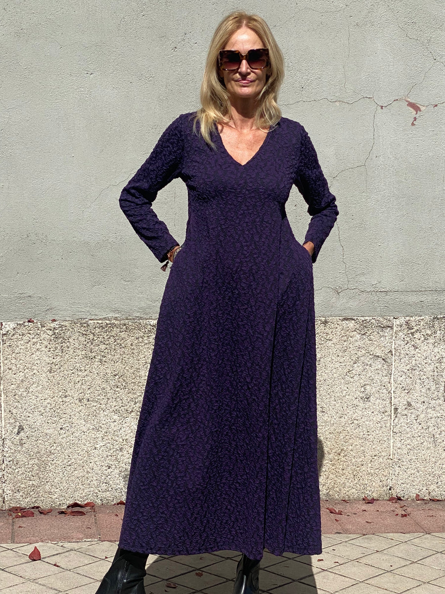 Vestido largo TESS escote en uve