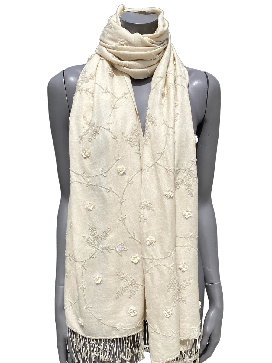 Chal de Pashmina con flores de lentejuelas