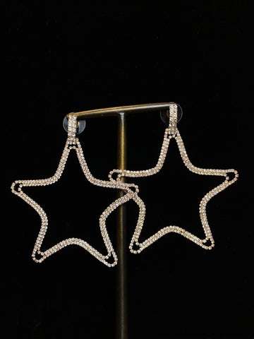 Star-shaped brilliant earrings