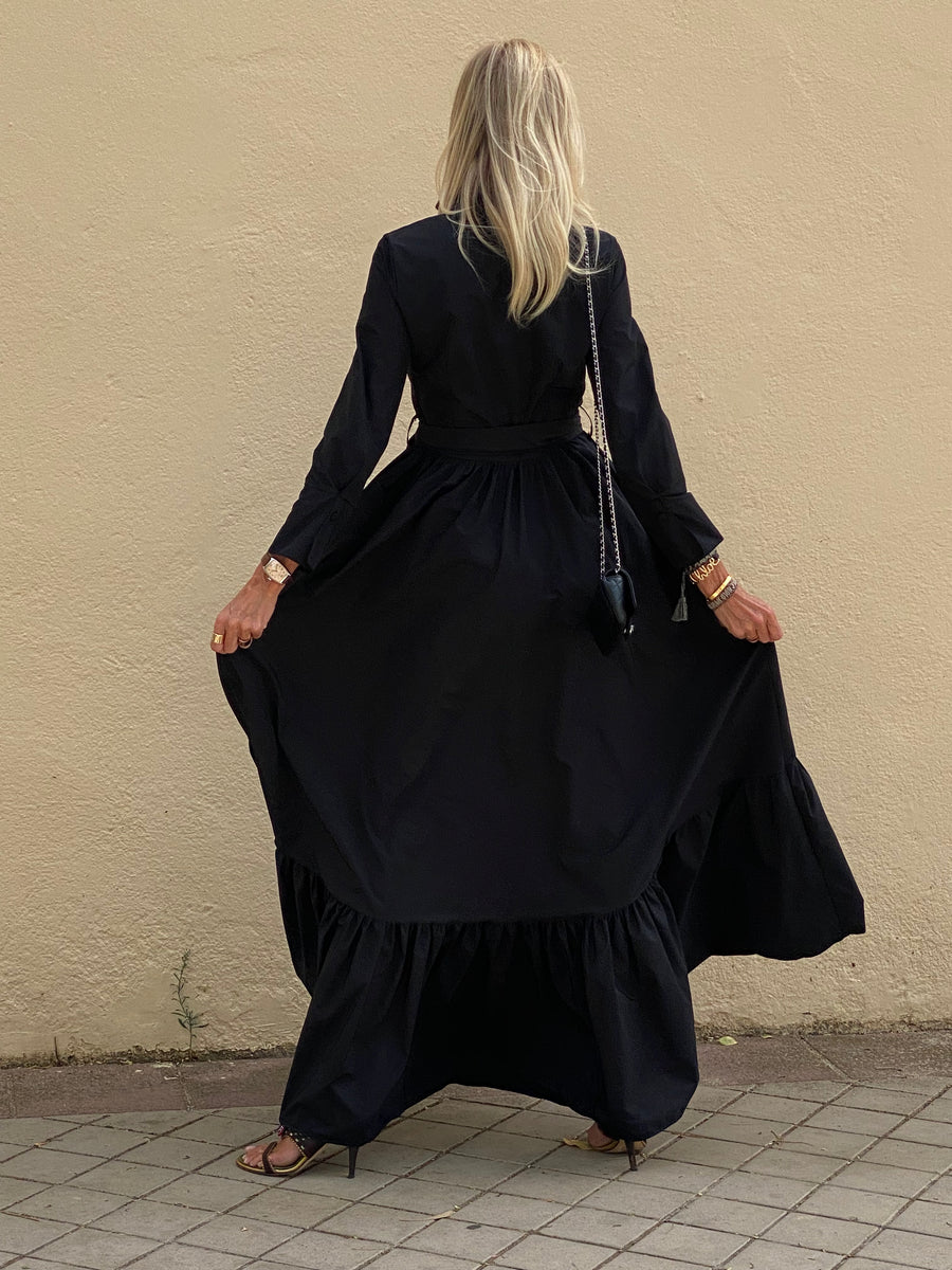 Long shirt dress LAZO in taffeta