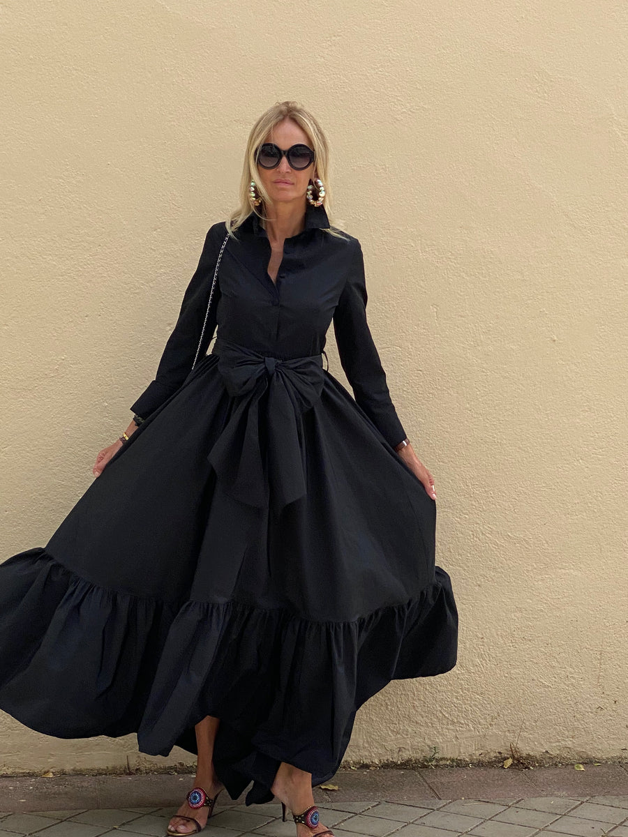 Long shirt dress LAZO in taffeta