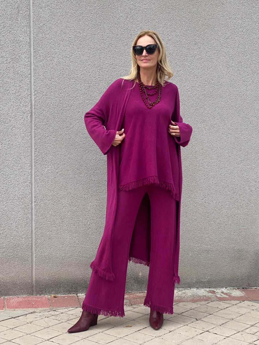 Conjunto de tres piezas OVERSIZE de punto suave