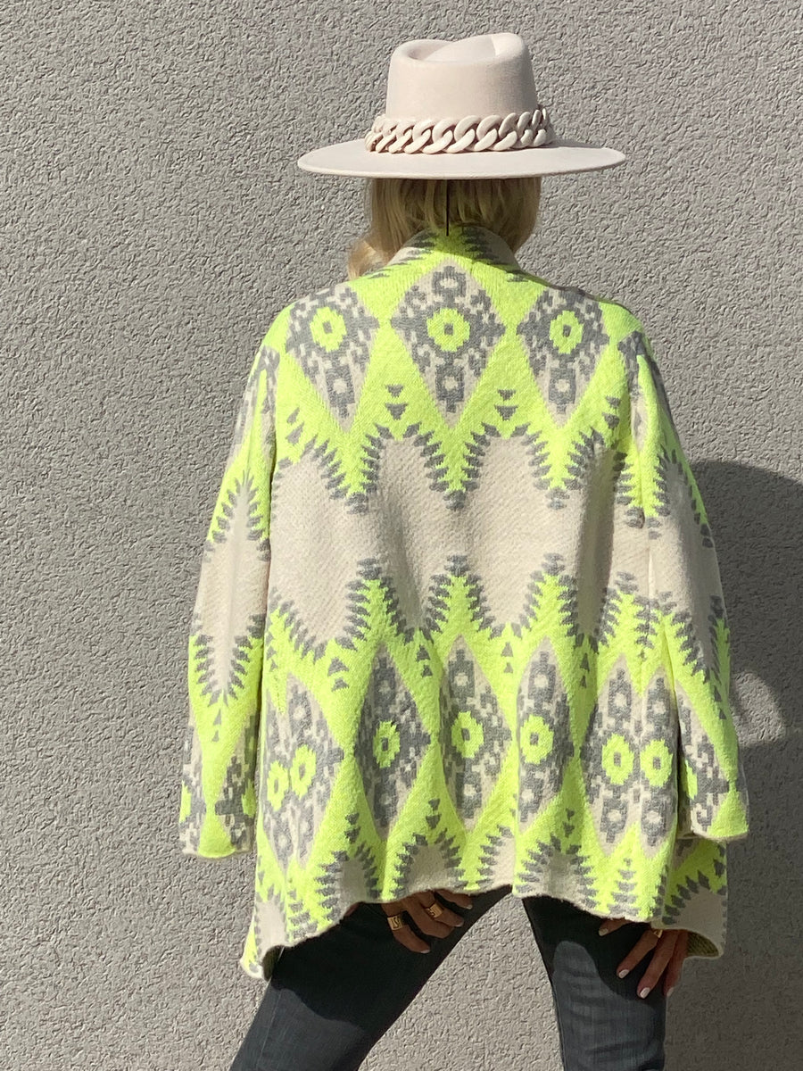 Fluorescent cardigan and sweater set