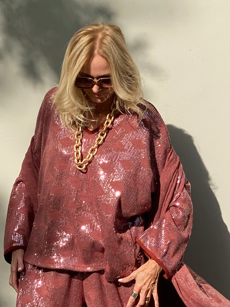 Conjunto de tres piezas con lentejuelas OVERSIZE