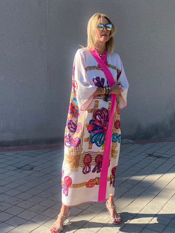 Kimono NEW YORK BOW WHITE LIMITED EDITION The Thannac Silk Collection 