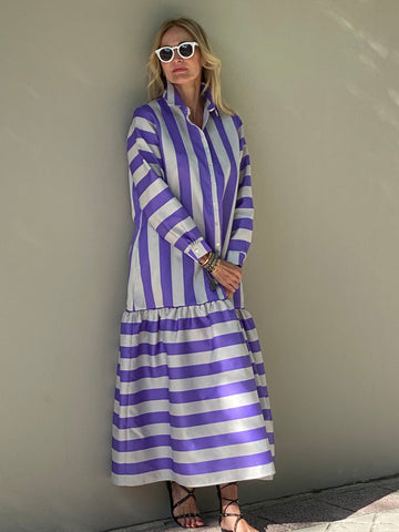 THANNAC LIMITED EDITION EXCLUSIVE lilac striped BIKO dress