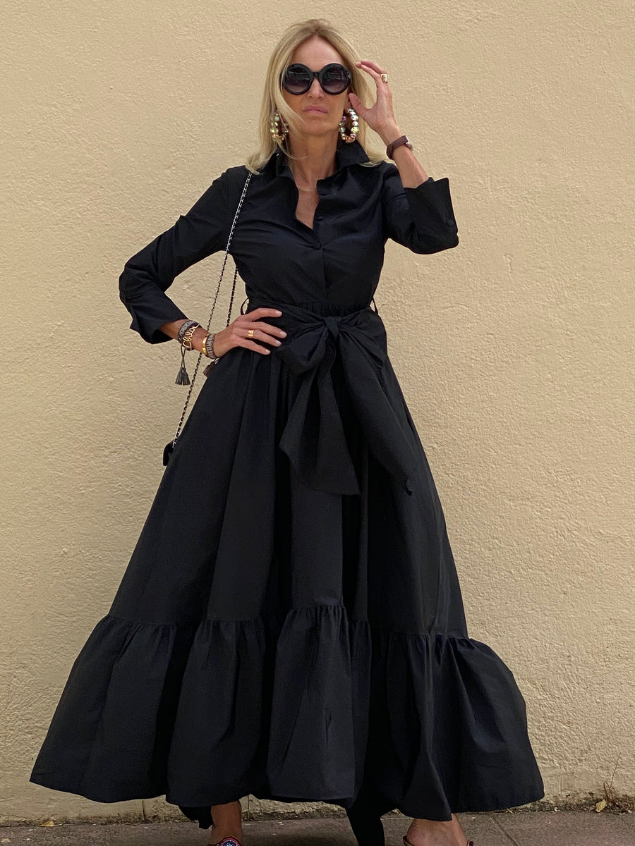 Long shirt dress LAZO in taffeta