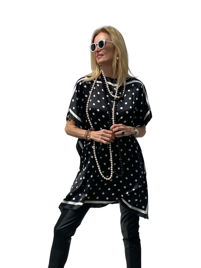 Kaftán BELLA DOTS NEGRO EDICIÓN LIMITADA The Thannac Silk Collection