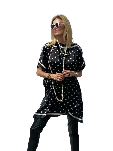 Kaftán BELLA DOTS NEGRO EDICIÓN LIMITADA The Thannac Silk Collection