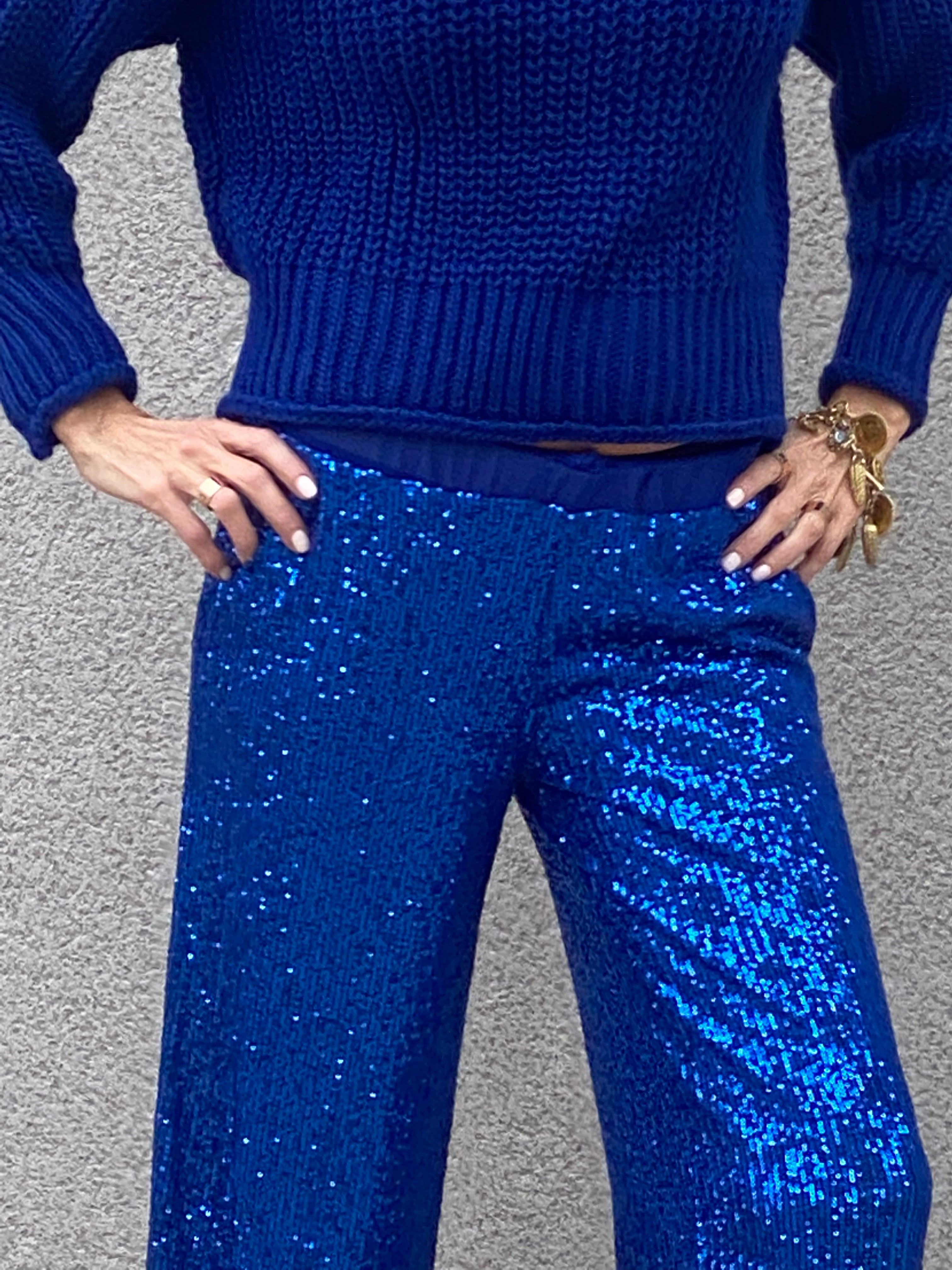 Colored sequin pants