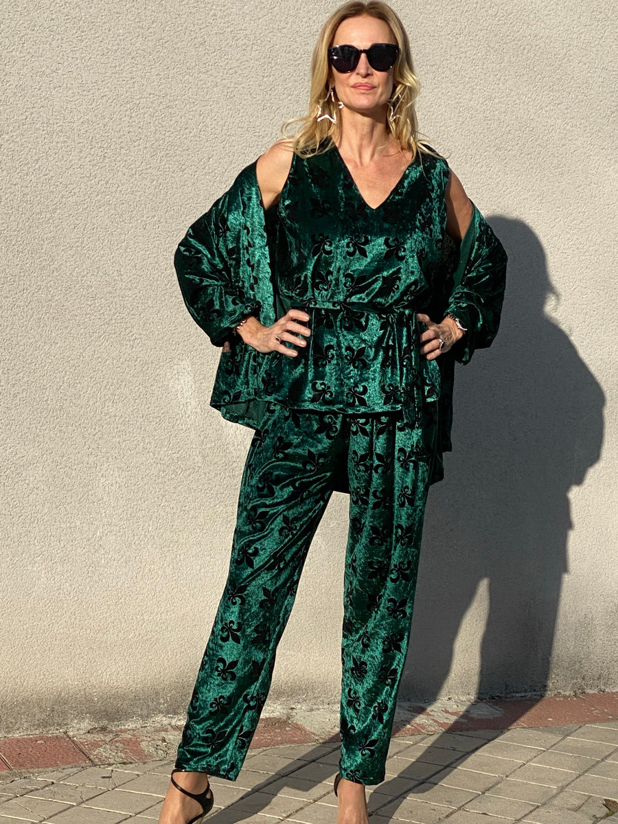Conjunto LYS tres piezas de terciopelo