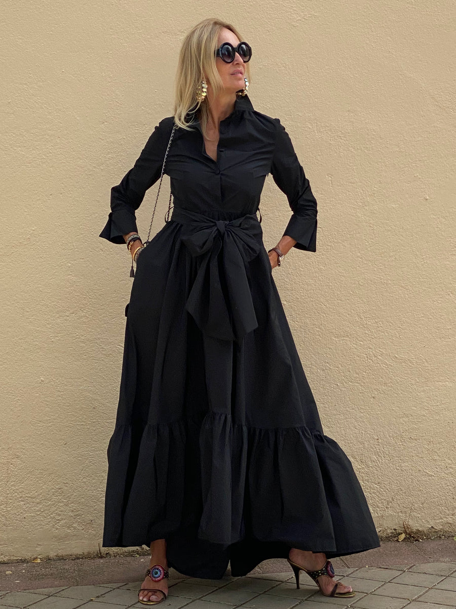 Long shirt dress LAZO in taffeta