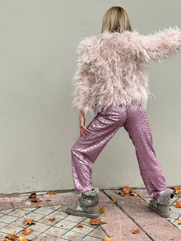Pantalón de lentejuelas rosa