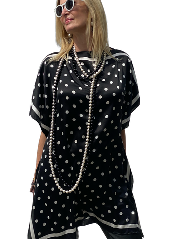 Kaftán BELLA DOTS NEGRO EDICIÓN LIMITADA The Thannac Silk Collection