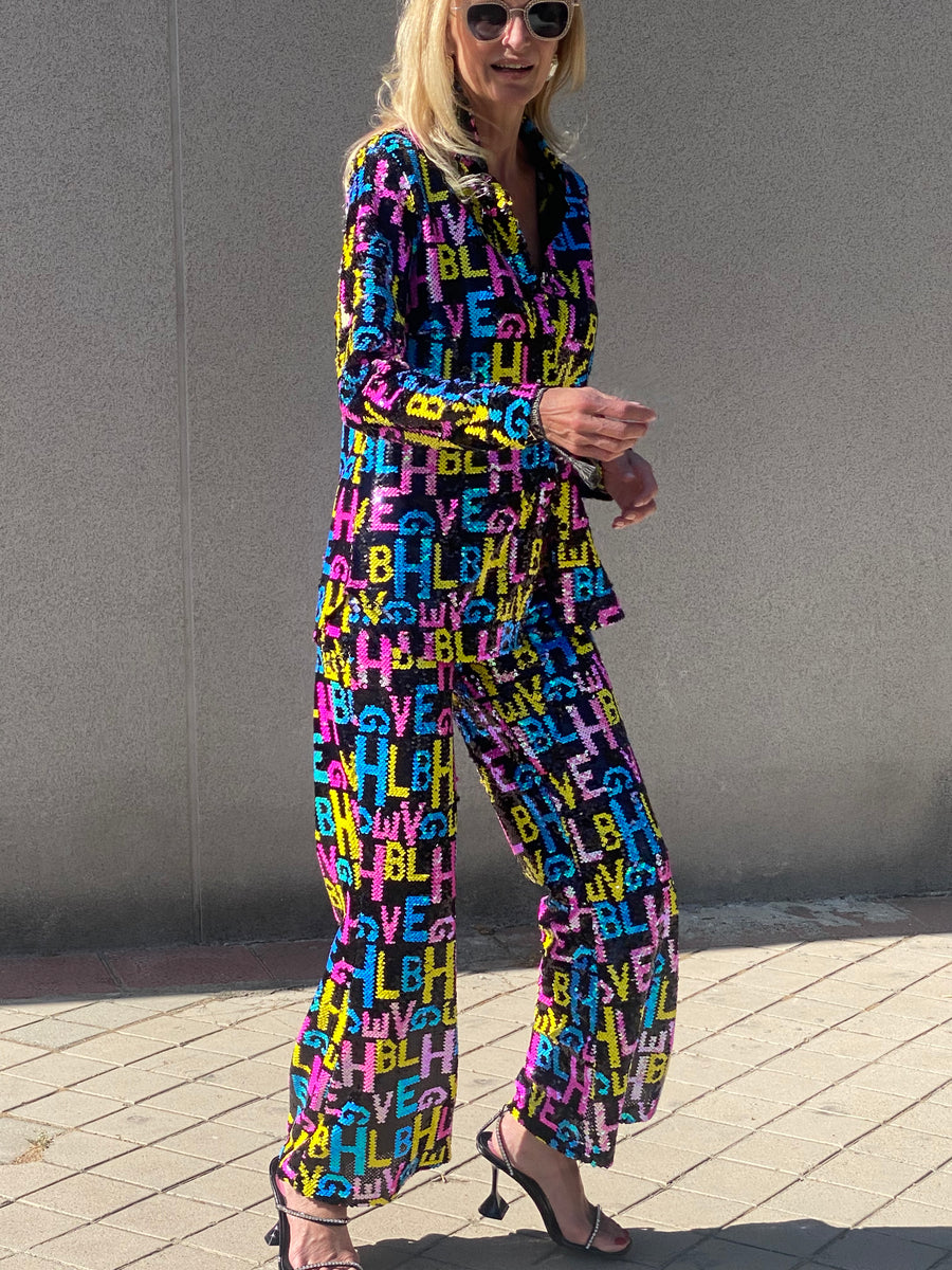 Conjunto JUNK MULTI de camisa y pantalón de lentejuelas