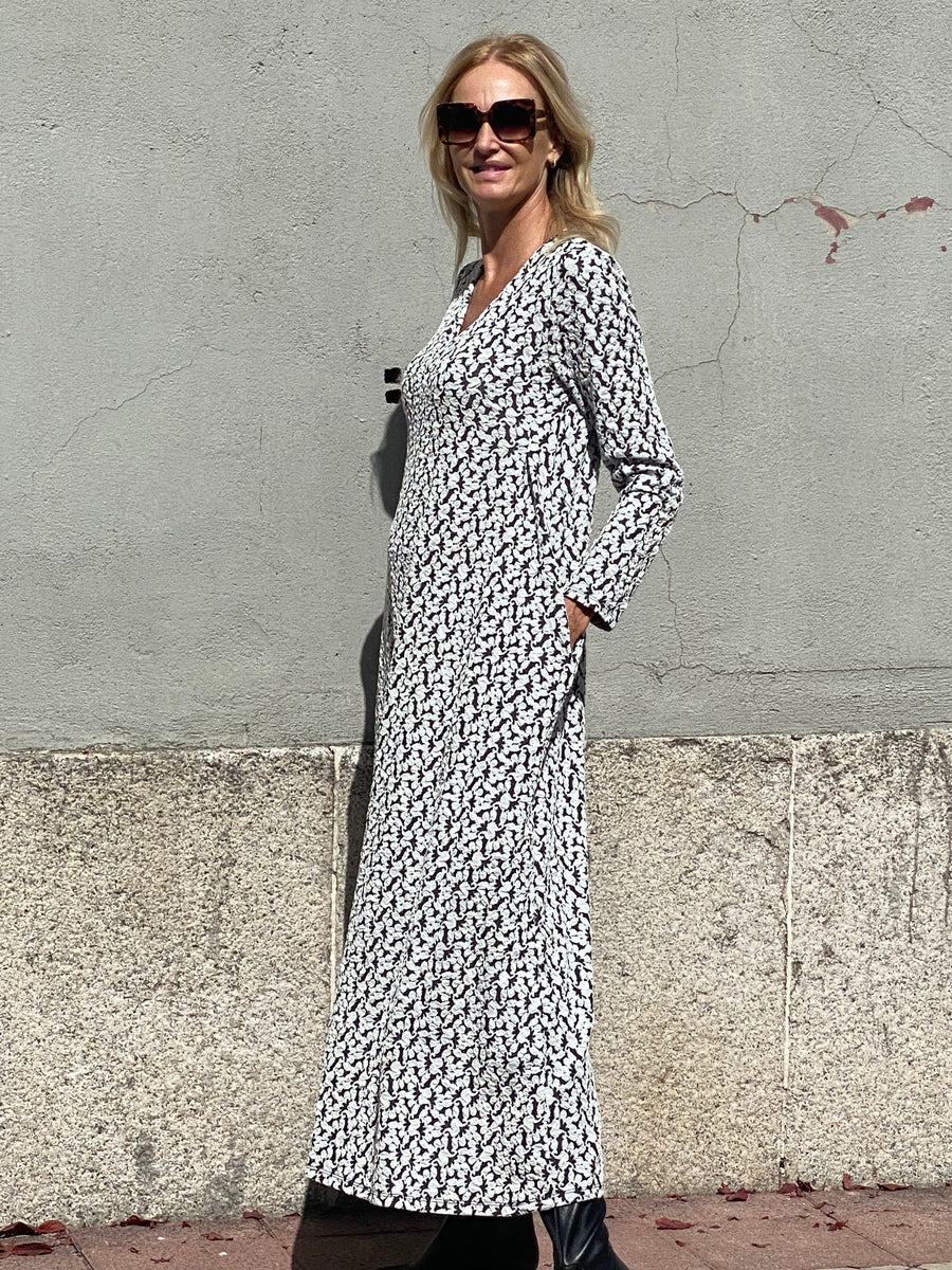 Vestido largo TESS escote en uve
